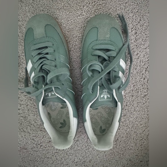 Adidas Men's Mint Green and White Sneakers - Picture 3 of 5